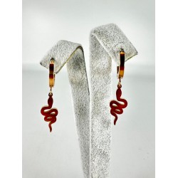 Rose Yılan Desenli Küpe